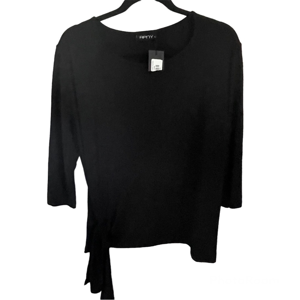 APNY Women’s Black Top with Twist Tie - L - NWT